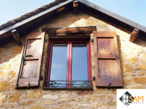 Fenêtre 2 vantaux aluminium rouge